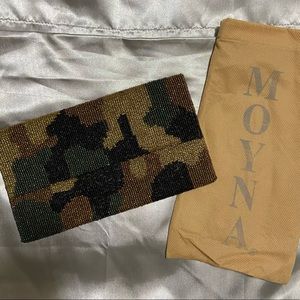 MOYNA Camouflage Beaded Clutch NWOT